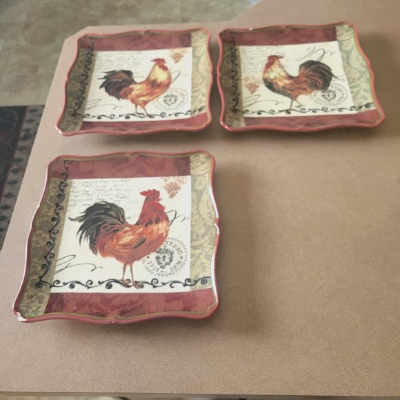 Tuscan Rooster Dinner Plate Set by Pamela Gladding (damaged) - Picture 1 of 6
